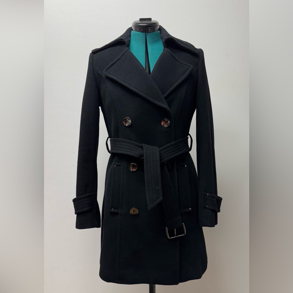 Marc New York Wool Blend Trench Coat Black Size 2